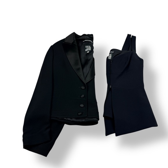 State of Claude Montana Jackets & Blazers - State of Claude Montana Black Blazer & Tank Top Set Made in Italy Tuxedo Lapel